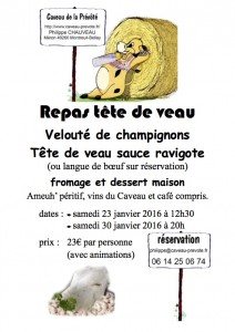 menu tete de veau